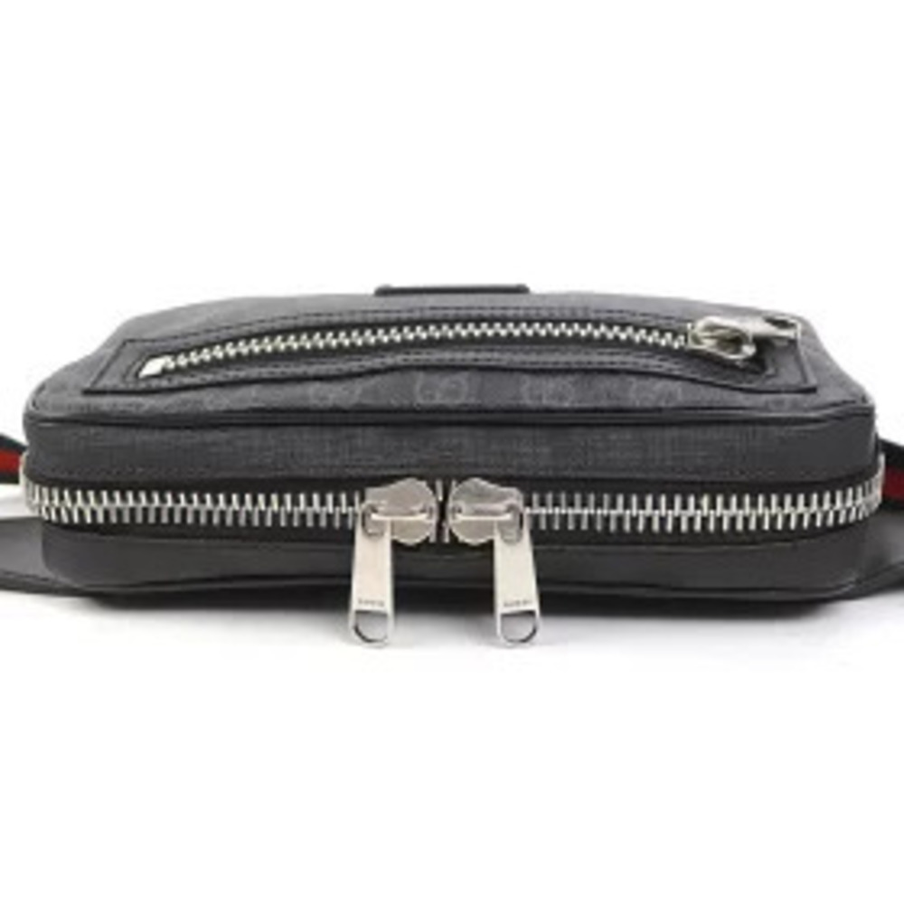 Gucci Soft GG Supreme Belt Bag Black Gray Web Hip Crossbody Plus CANVAS - Picture 6 of 13